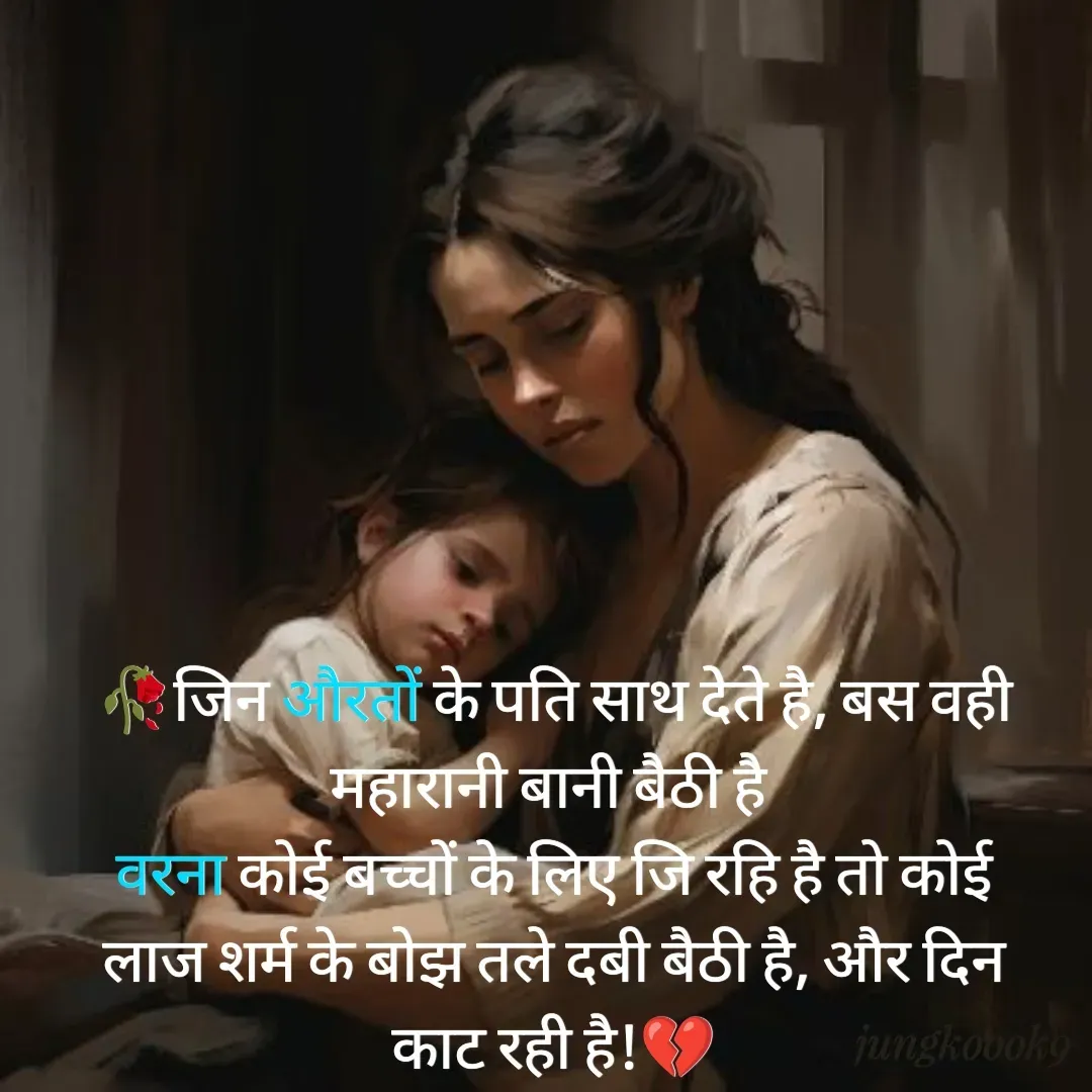Quote by Monika Kookie - 🥀जिन औरतों के पति साथ देते है, बस वही महारानी बानी बैठी है 
वरना कोई बच्चों के लिए जि रहि है तो कोई लाज शर्म के बोझ तले दबी बैठी है, और दिन काट रही है!💔 - Made using Quotes Creator App, Post Maker App