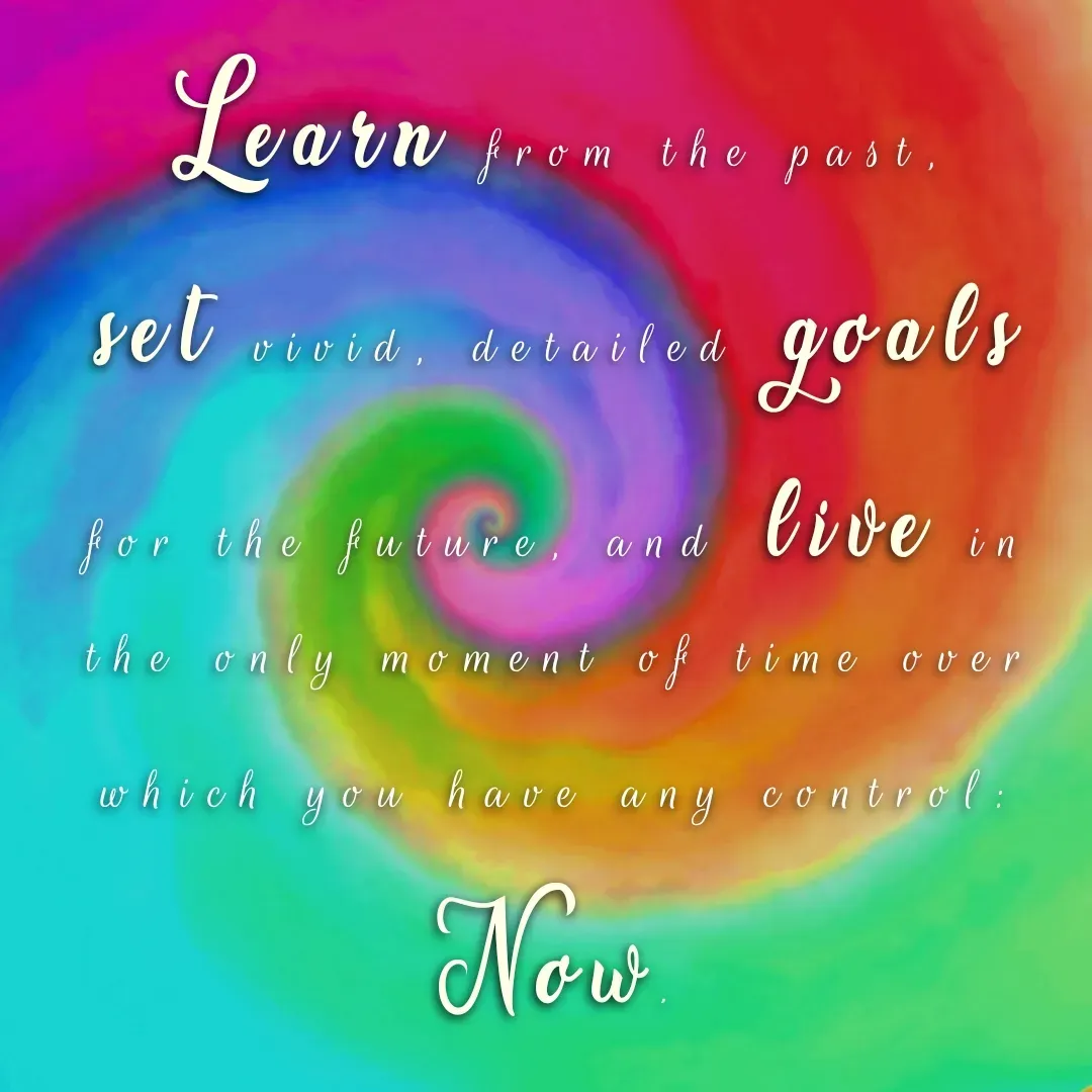 Quote by $u6l1m1n@l Gift$ & Novel-Tee$ - Learn from the past, set vivid, detailed goals for the future, and live in the only moment of time over which you have any control: Now. - Made using Quotes Creator App, Post Maker App