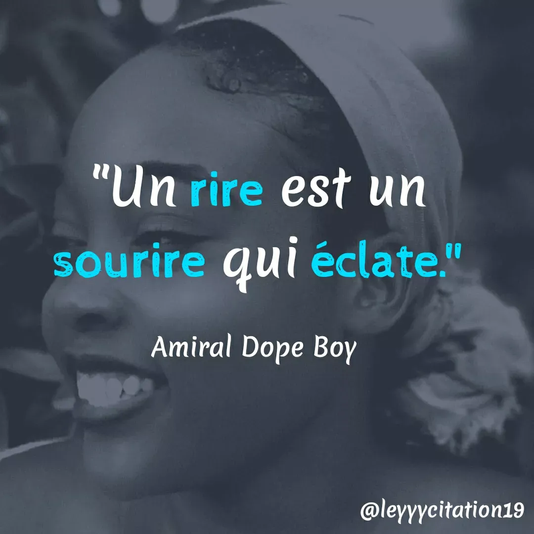 Quote by Amiral Best haiti - "Un rire est un sourire qui éclate."

Amiral Dope Boy  - Made using Quotes Creator App, Post Maker App