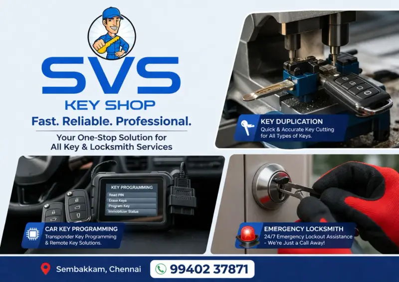 Asma Key. Shop Rampally SVS Key Shop | 24/7 Locksmith & Key Duplication Chennai