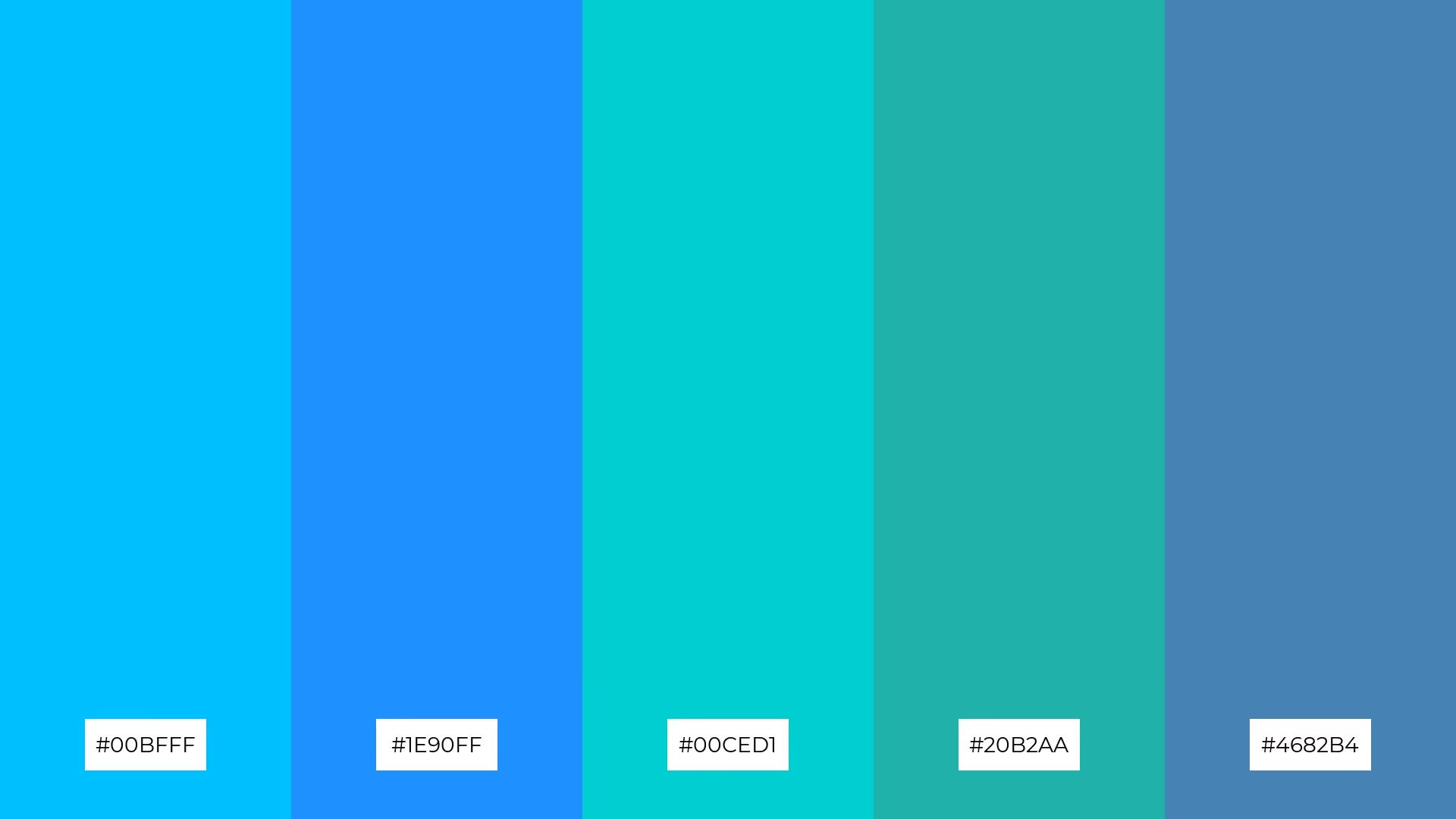 A color scheme featuring varied blue shades