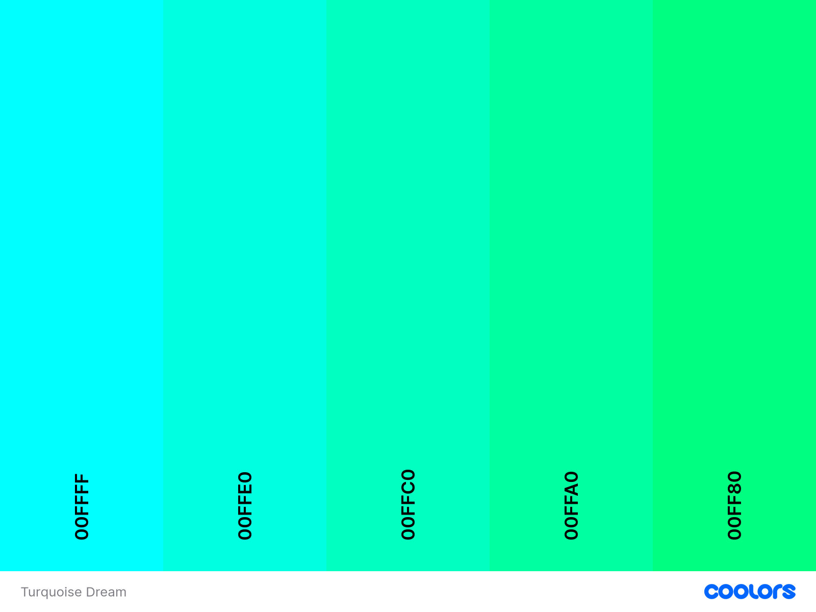 A bright analogous palette combining cyan and turquoise