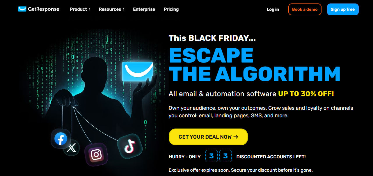 GetResponse homepage