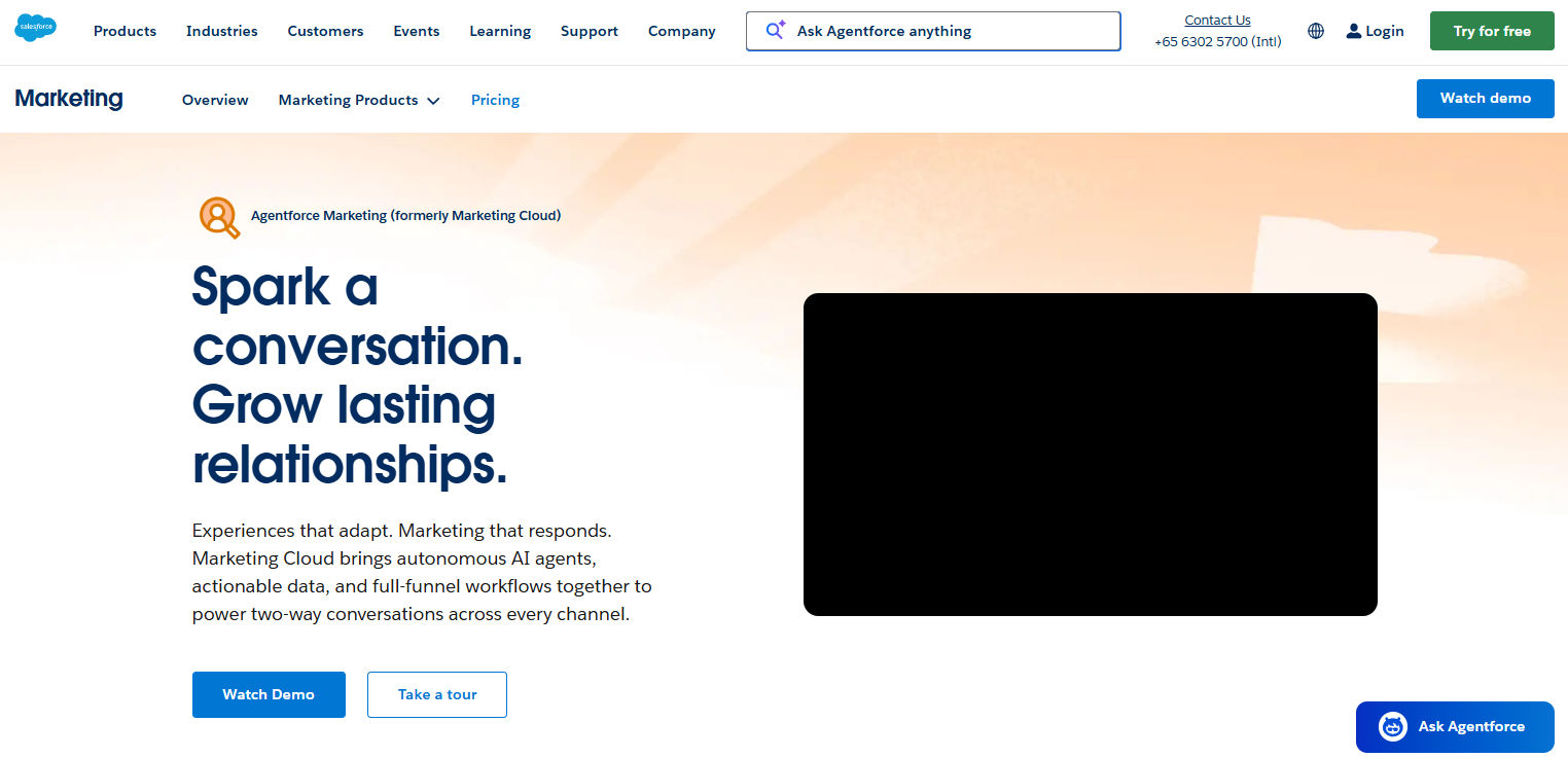 Salesforce Marketing page