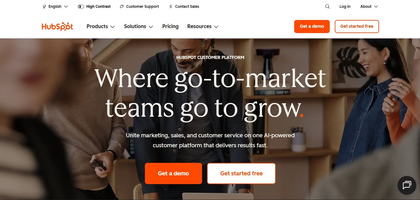 HubSpot landing page