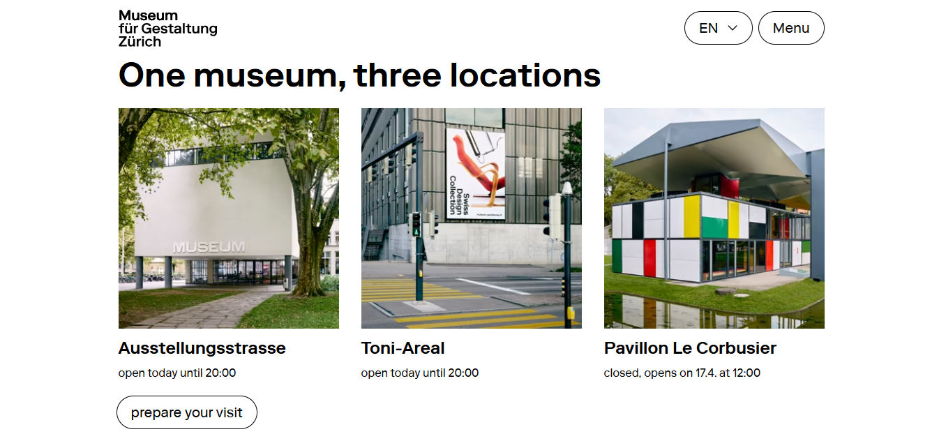 The Museum für Gestaltung Website