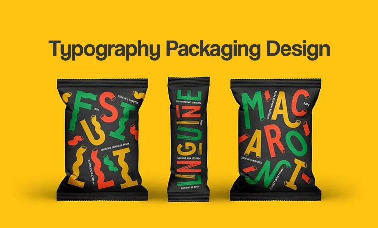 Packaging design featuring oversized bold typography as the main visual