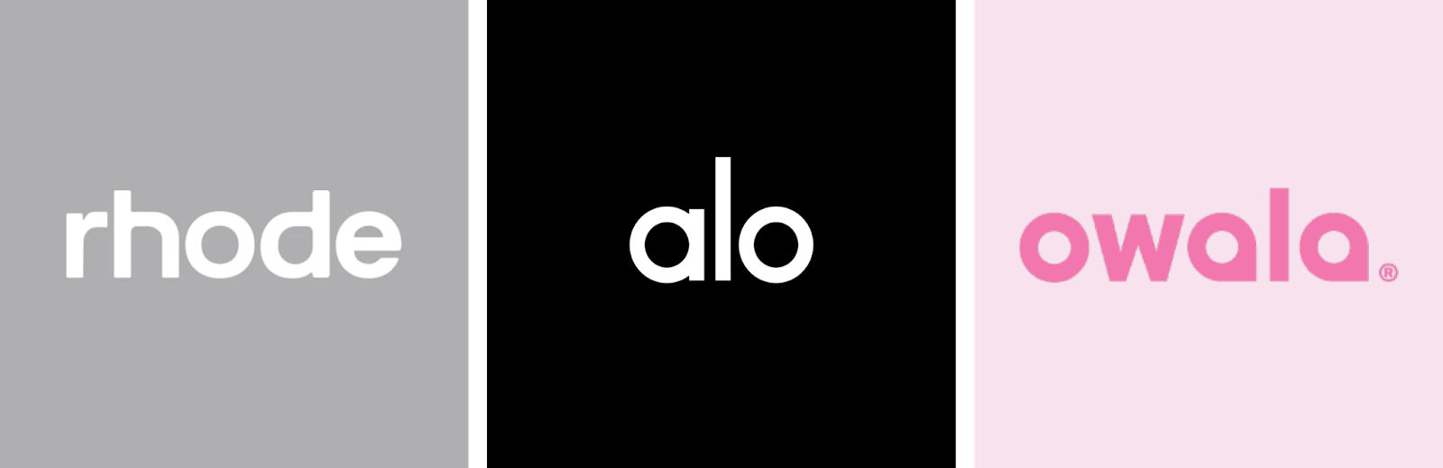 Geometric lowercase style logos