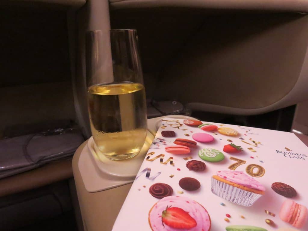 Singapore Airlines Business Class Menü