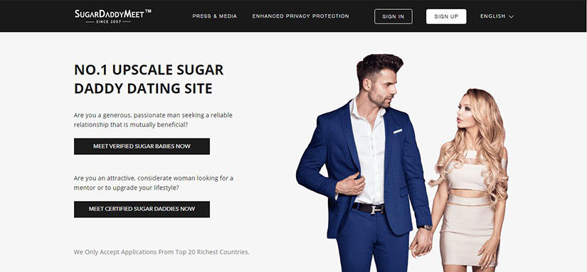 Sugar Daddy Meet Homepage