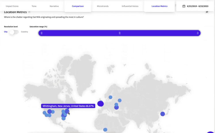 Consumer sentiment by location, from NWO.ai