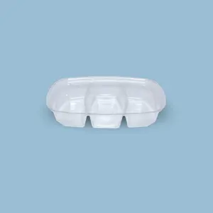 Contenedor ovalado cristal 3 divisiones sin tapa (300 unidades)