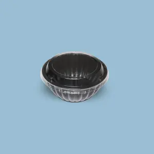 Contenedor doble uso negro resq® 32 oz con tapa cristal (100 unidades)