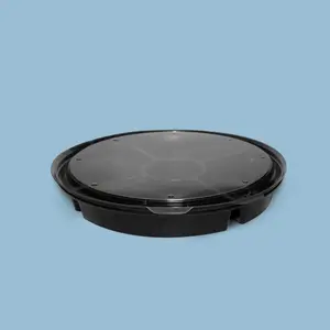Plato 4 divisiones negro con tapa cristal (50 unidades)