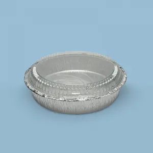 Molde Redondo Aluminio 45oz con tapa Cristal (200 unidades)