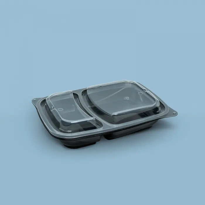 Contenedor Rectangular ProToGo 10″x 7″ 2 div. 32oz (100 unidades)