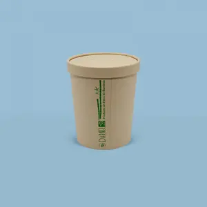 Kit Contenedor Bamboo 32oz con tapa (500 unidades)