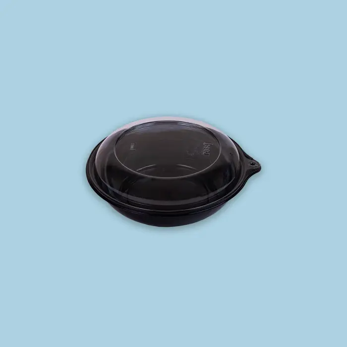 Bowl SafetyPlus Resq 48oz negro con tapa (100 unidades)