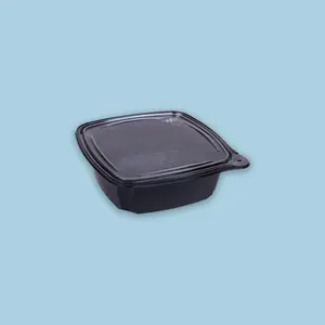 Safety Plus cuadrado resq 48oz negro con Tapa (100 unidades)