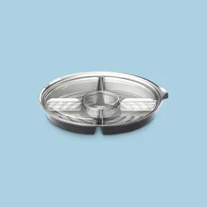 Contenedor 4 divisiones Resq® negro c/tapa 4 div. cristal (50 unidades)