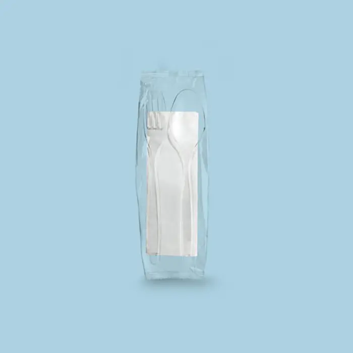 Set Servilleta, tenedor+cuchillo Cristal (500 unidades)