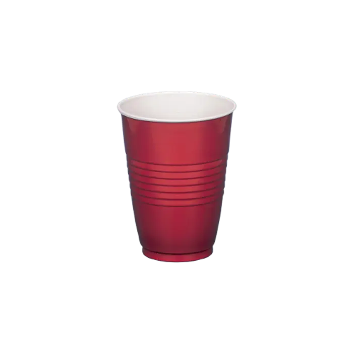 Vaso plástico 12oz Rojo (480 unidades)