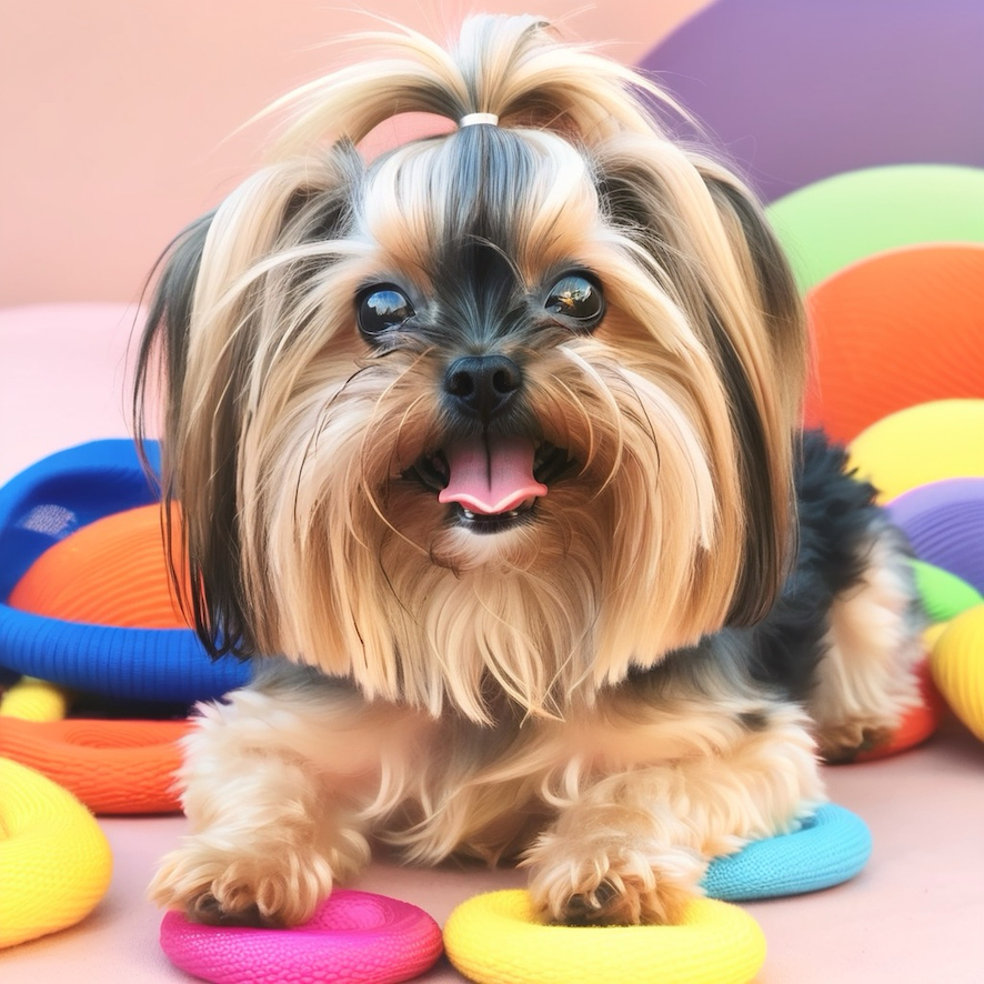 ai dog image in the style of a pixar in a playground