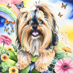 ai image of custom dog in the style of Memorial Memorial 1