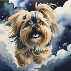 ai image of custom dog in the style of Memorial Memorial 3