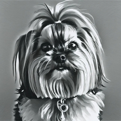 ai image of custom dog in the style of Base Drawing