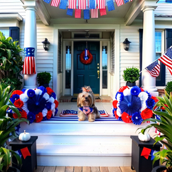 ai image of custom dog in the style of July 4th Red, White, and Blue #4