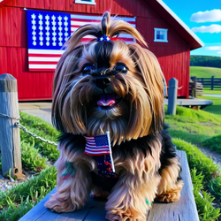 ai image of custom dog in the style of July 4th Red, White, and Blue #2