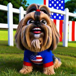 ai image of custom dog in the style of July 4th Red, White, and Blue #1