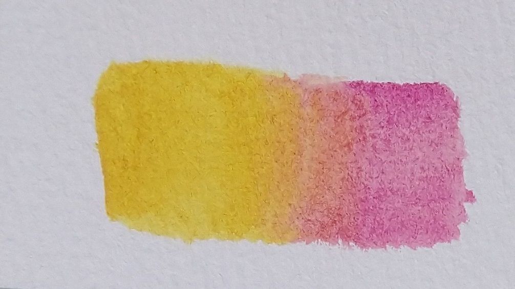 Seamless two-color watercolor blending transition Wet on Dry