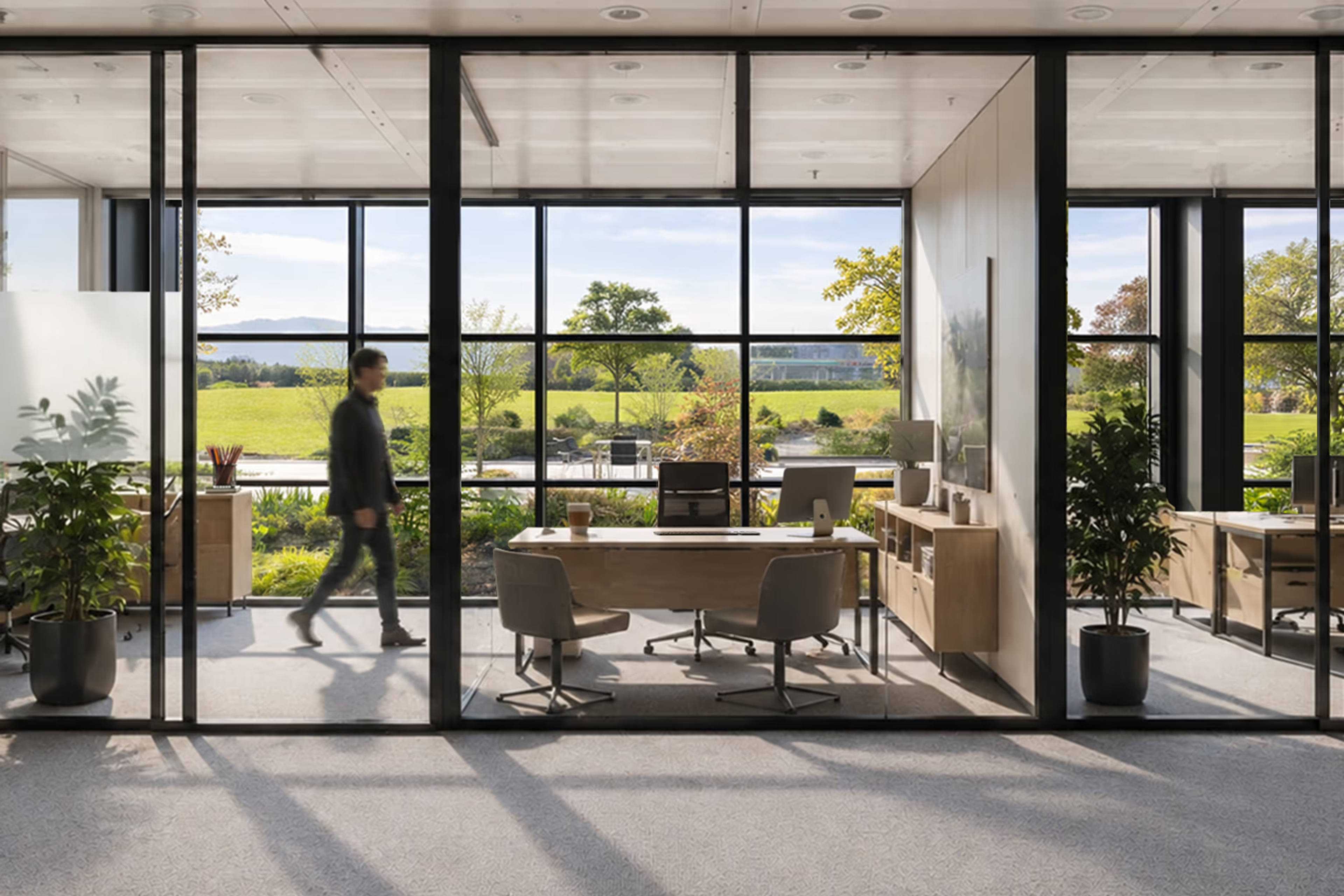 Plateau de bureaux en version cloisonnée