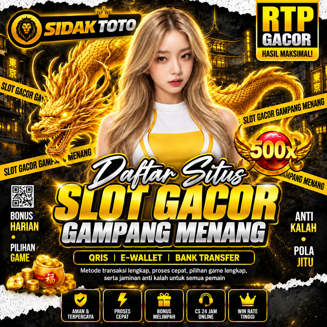 Banner Aplikasi EVIP3 dengan akses permainan digital