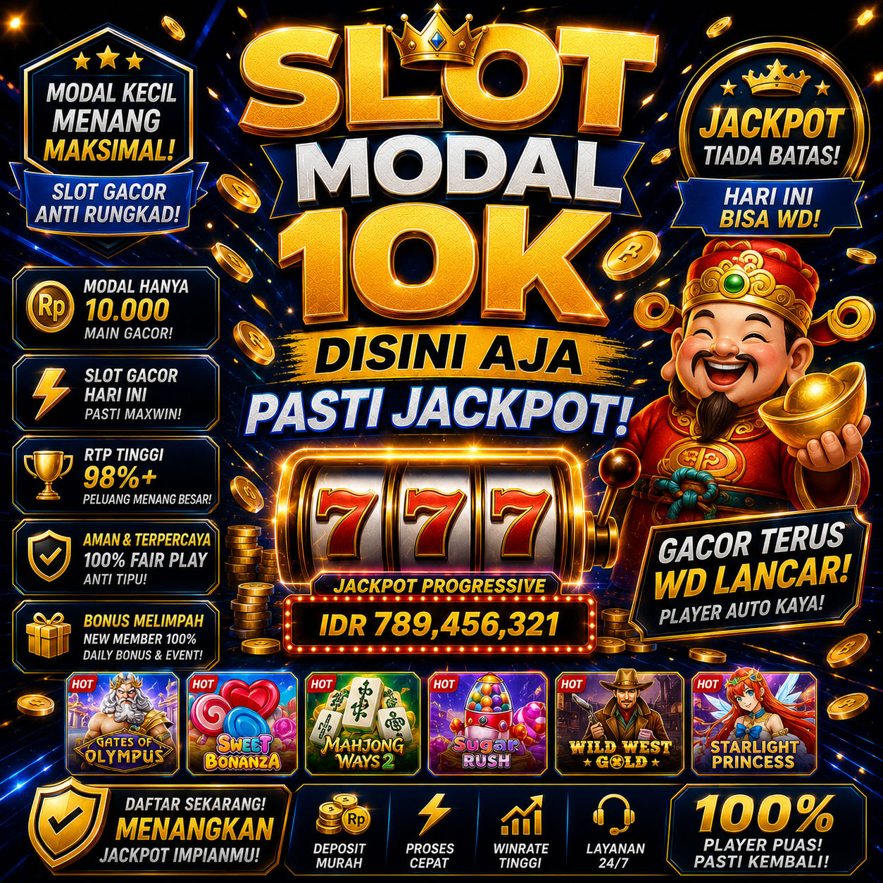 ARENA212  ?| Noza Security Ingin Bermain Slot Modal 10k Disini Aja Pasti Jackpot image 1