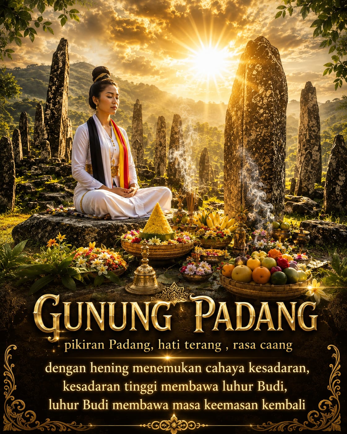 Peradaban Cahaya adalah Menyalanya Nilai Budi dan Membawa Bumi Sejahtera Terhubung pada Gunung Padang 