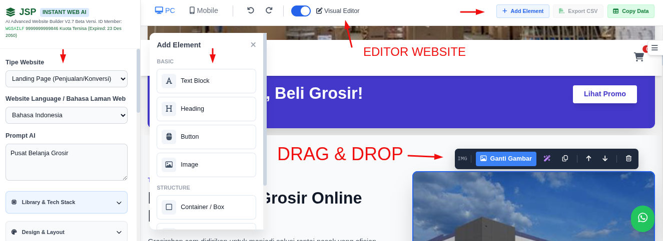 WGS INSTANT WEB AI BUILDER