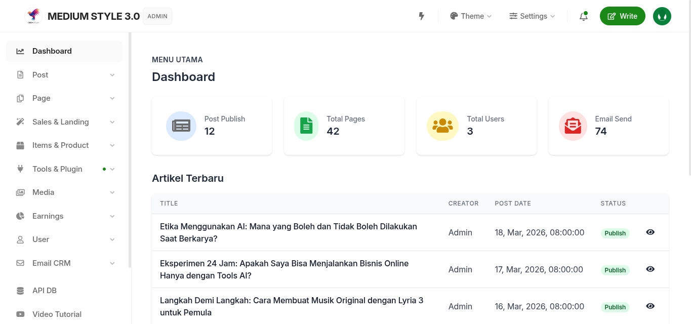 Elegan ala Medium