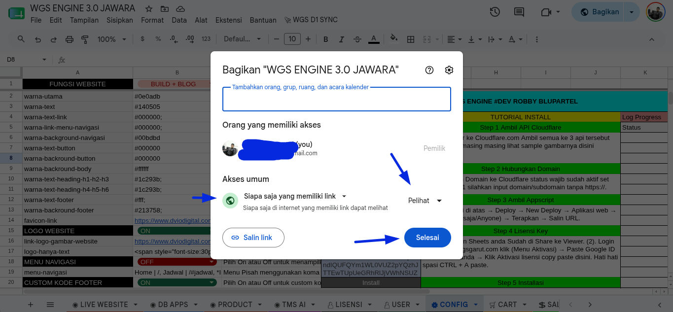 Screenshot Aktivasi Lisensi wgsgarut