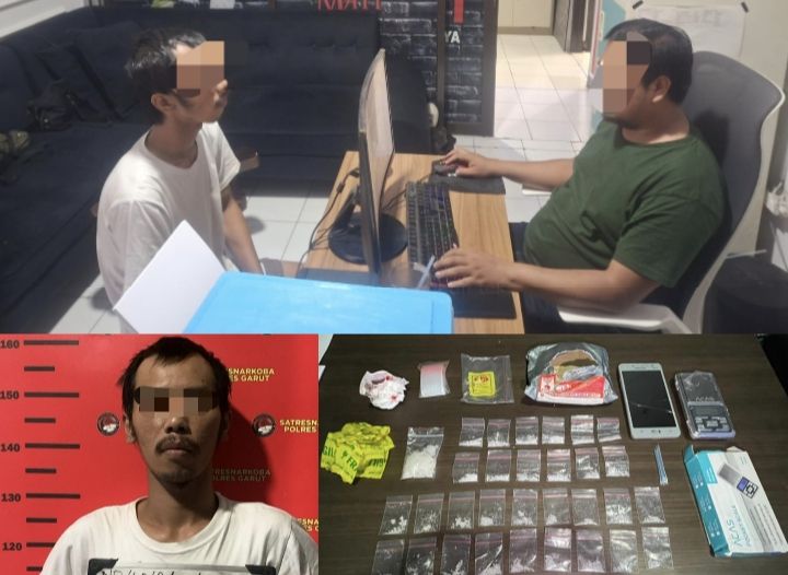 Polres Garut Ringkus Pengedar Sabu di Cipanas, Puluhan Paket Siap Edar Disita