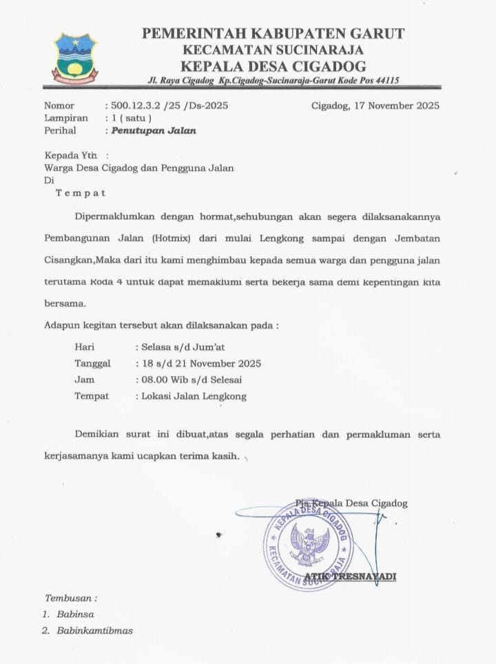 Surat Edaran Penutupan Jalan selama Pengerjaan Jalan Hotmix.jpg Surat Edaran Penutupan Jalan selama Pengerjaan Jalan Hotmix.jpg