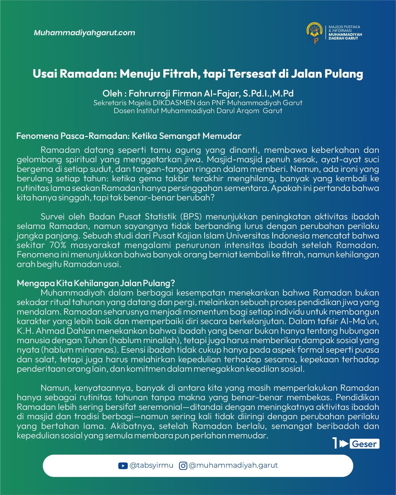 Usai Ramadhan Menuju Fitrah Tapi Tersesat di Jalan Pulang 1.jpg