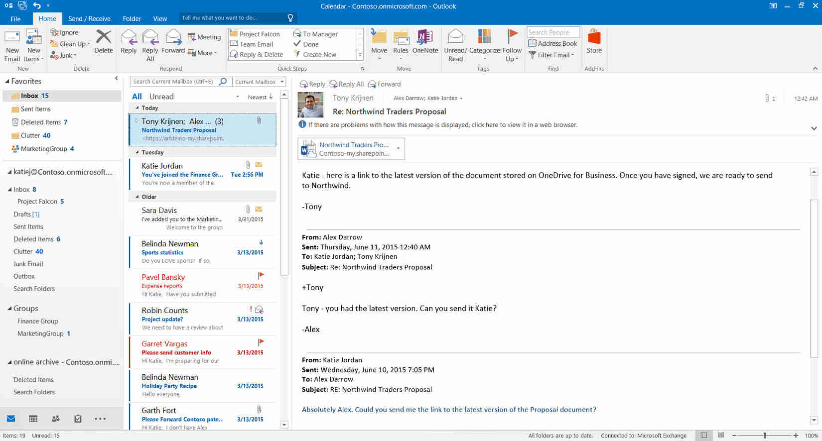 Microsoft Outlook inbox monitoring showing Make.com Watch Message trigger connected to the Outlook inbox, detecting incoming messages in real-time and initiating the ChatGPT response generation workflow within seconds