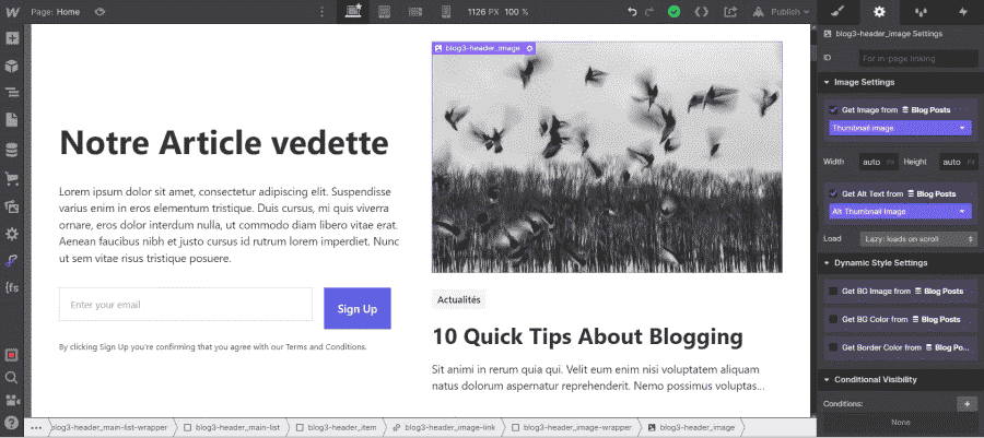 Webflow CMS showing auto-published blog post with properly formatted title, structured body content with correct heading hierarchy, and meta description fields all populated automatically by the Make.com integration