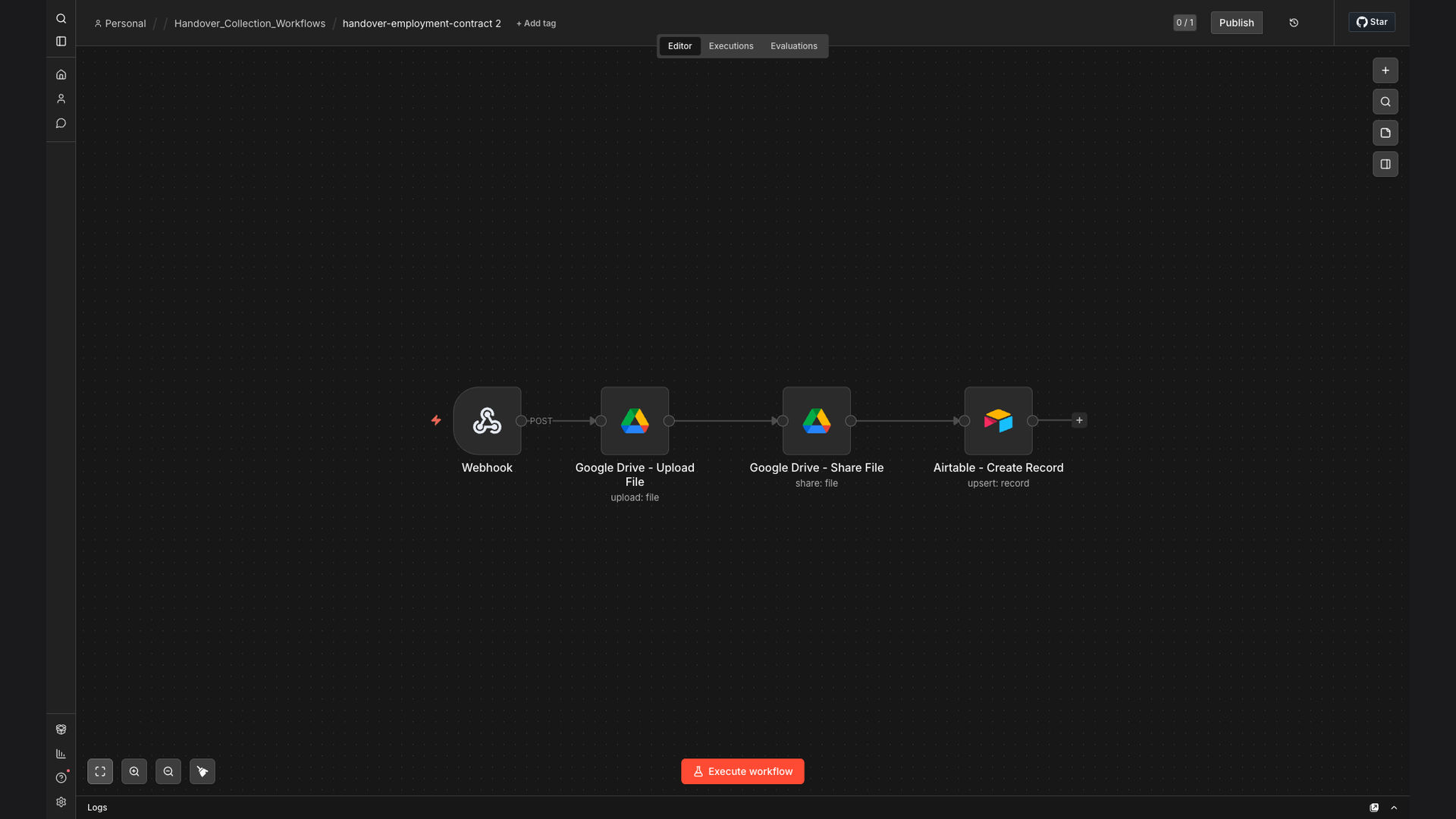 Automate Employment Contract PDF Storage and Airtable Tracking