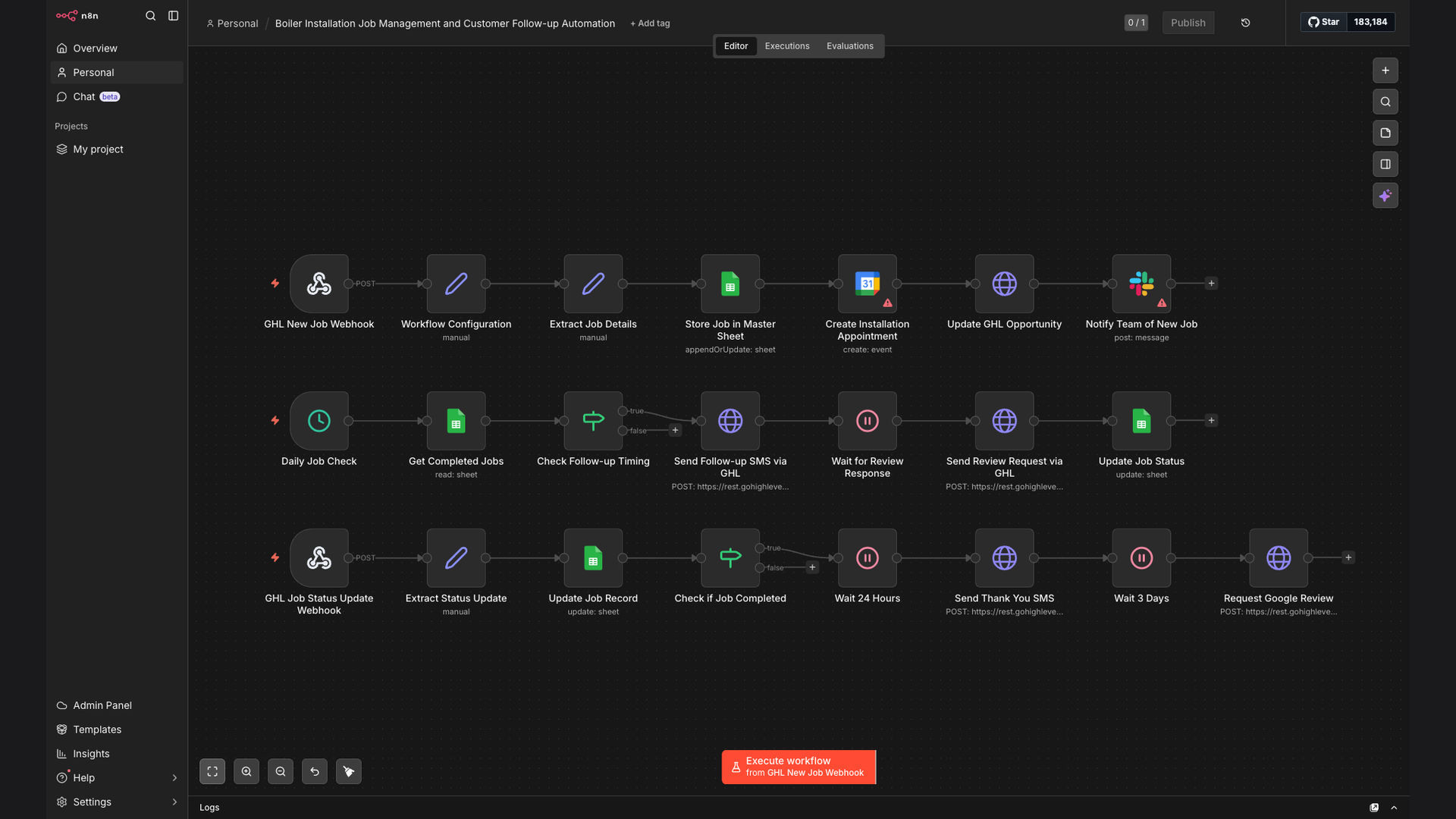 Automate Boiler Installation Job Management and Customer Follow-up