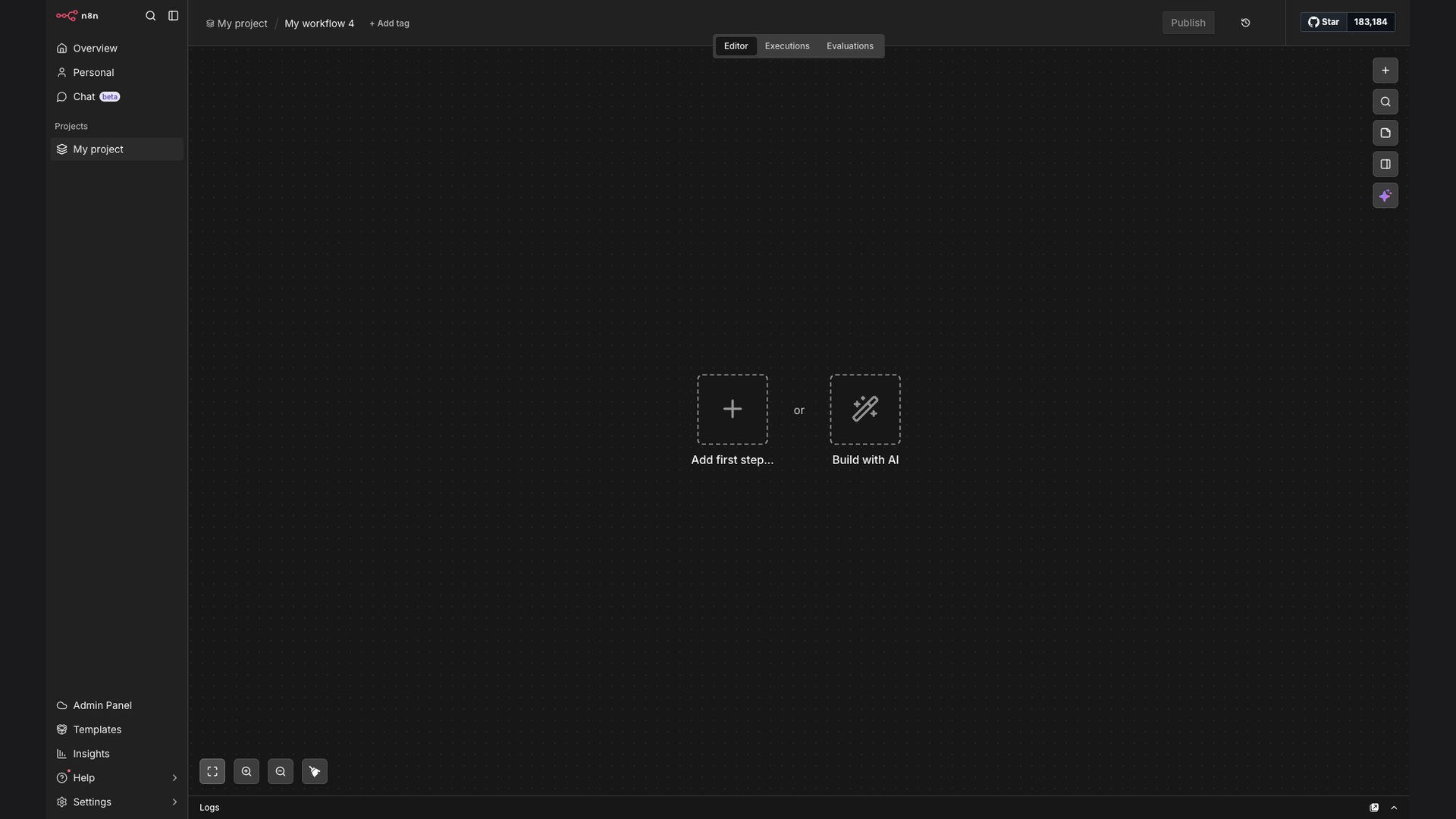 Empty n8n Workflow Template for Custom Automation