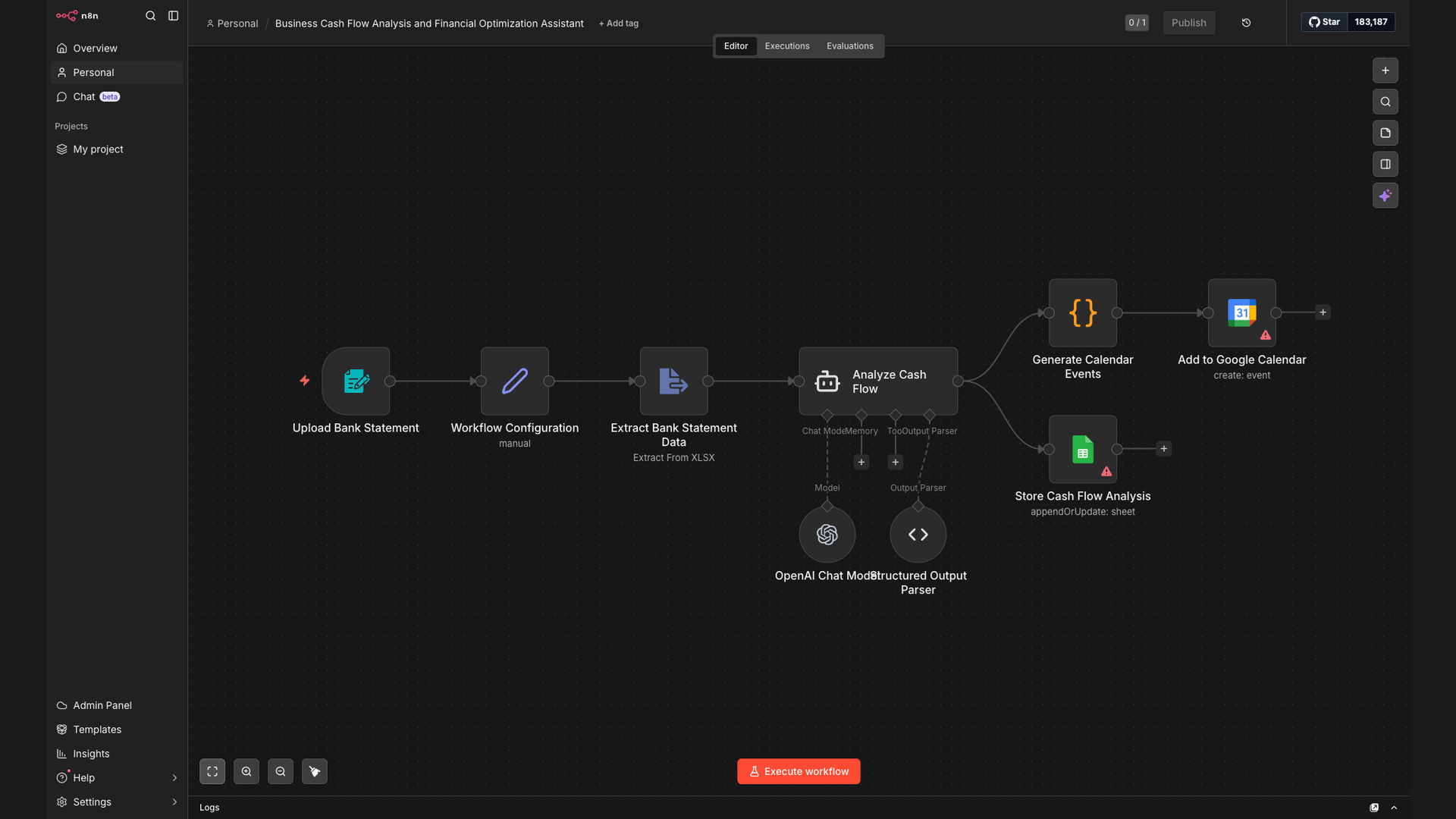 Automated Business Cash Flow Analysis and Expense Tracking System